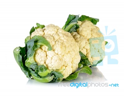 Cauliflower Isolated On The White Background Stock Photo