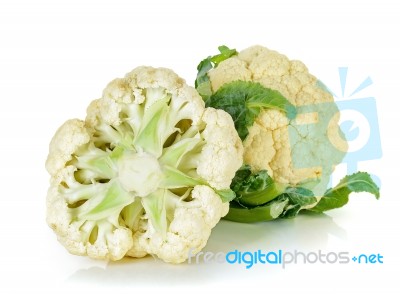 Cauliflower Isolated On The White Background Stock Photo