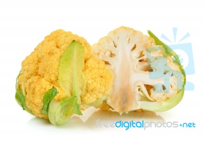 Cauliflower Isolated On The White Background Stock Photo