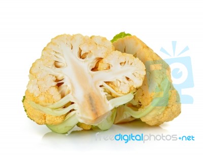 Cauliflower Isolated On The White Background Stock Photo