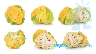 Cauliflower Isolated On The White Background Stock Photo