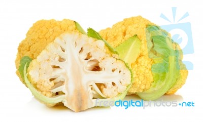 Cauliflower Isolated On The White Background Stock Photo