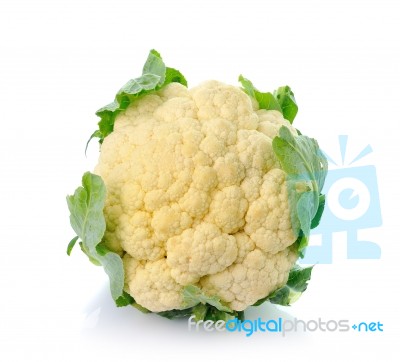 Cauliflower Isolated On White Background Stock Photo