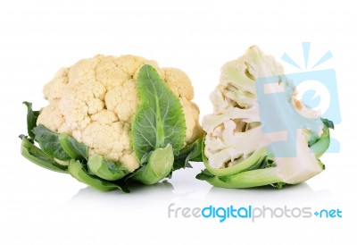 Cauliflower Isolated On White Background Stock Photo