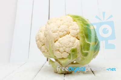 Cauliflower Vegetable Isolated On White Stock Photo