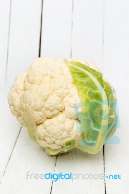 Cauliflower Vegetable Isolated On White Stock Photo