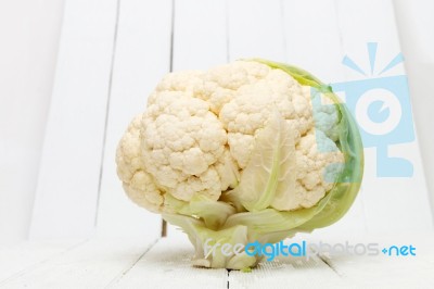 Cauliflower Vegetable Isolated On White Stock Photo