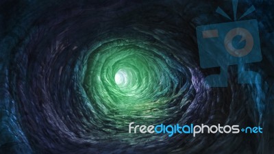 Cave With Fantasy Lighting Illustration Background Stock Image