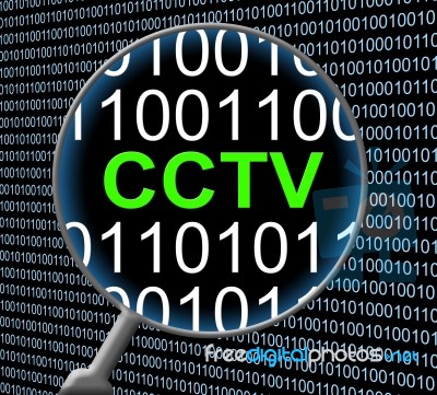 Cctv Security Shows Camera Surveillance And Computers Stock Image