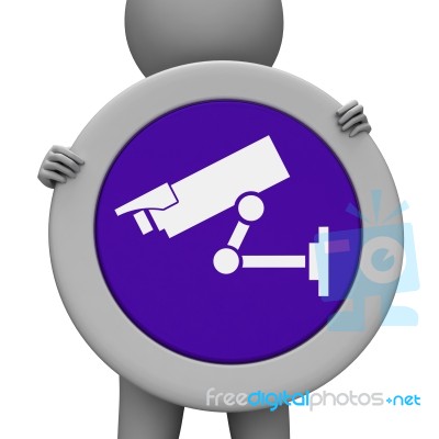 Cctv Sign Means Camera Surveillance And Message Stock Image