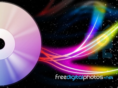 Cd Background Means Music And Colorful Swirls
 Stock Image