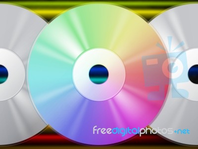 Cd Background Means Music Artists And Rainbow Lines
 Stock Image