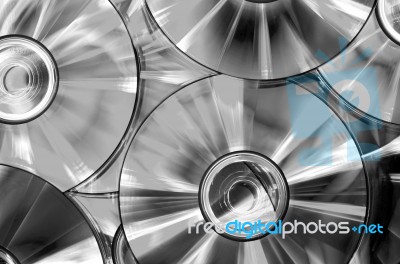 Cds With Mono Colors - Silver Stock Photo