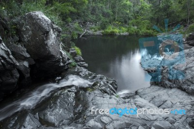 Cedar Creek Falls In Mount Tamborine Stock Photo