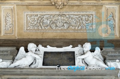 Ceiling At The Entrance To Madonna Del Giglio Church In Bergamo Stock Photo