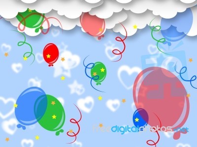 Celebrate Balloons Indicates Backgrounds Template And Party Stock Image