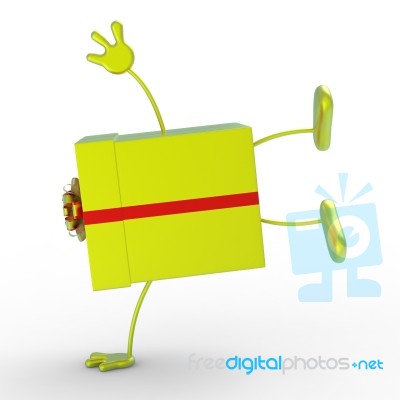 Celebrate Giftbox Means Surprise Celebrations And Presents Stock Image