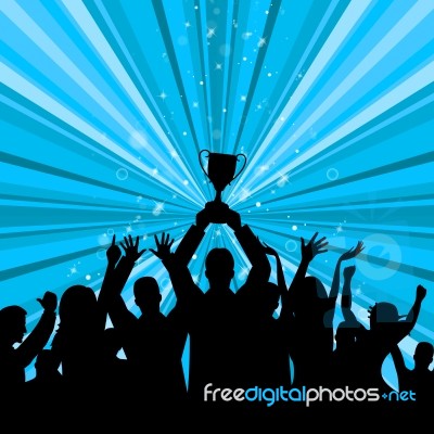 Celebrate Trophy Represents First Place And Achievement Stock Image