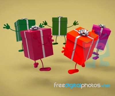 Celebration Giftboxes Means Gift-box Occasion And Celebrate Stock Image