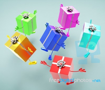 Celebration Giftboxes Represents Celebrations Giving And Joy Stock Image