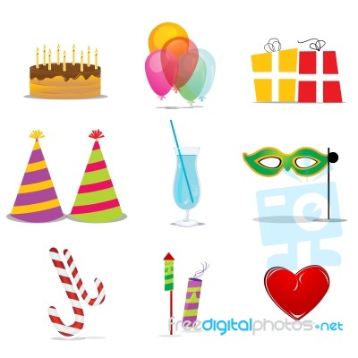 Celebration Icons Stock Image