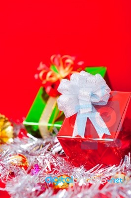 Celebration Theme With Christmas & New Year Gifts Stock Photo