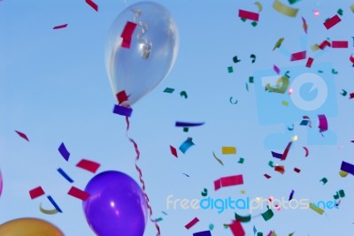 Celebration With Balloons Stock Photo