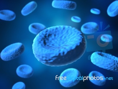 Cell Blue, Human Cell, Animal Cell Stock Image