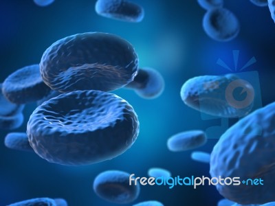 Cell Blue, Human Cell, Animal Cell Stock Image