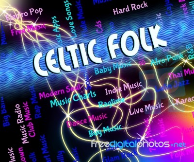 Celtic Folk Represents Sound Tracks And Audio Stock Image