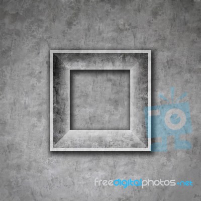 Cement Photo Frame Wall Stock Photo