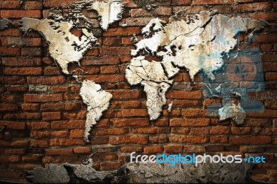 Cement World Map Stock Image