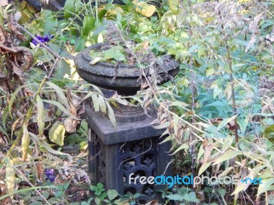 Cemetery Architecture, Monuments, Tombstones And Graves Stock Photo