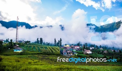 Cemoro Lawang Village Near Mount Bromo Indonesia Stock Photo