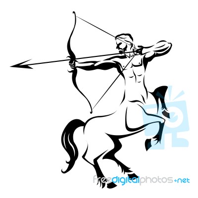 Centaur Silhouette Ancient Mythology Stock Image