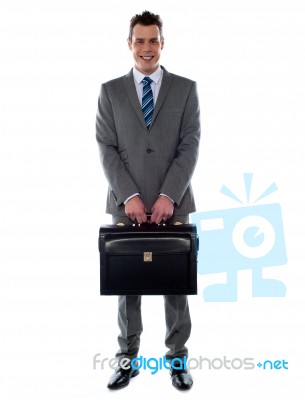 CEO Holding His Briefcase Stock Photo