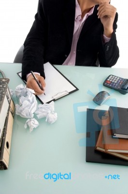 Ceo Write at his desk Stock Photo