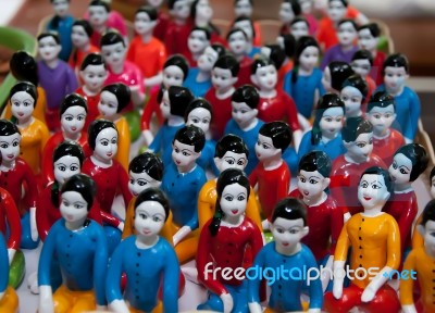 Ceramic Doll Thai Style Stock Photo