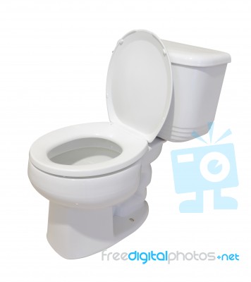 Ceramic Toilet Isolated On White Background Stock Photo