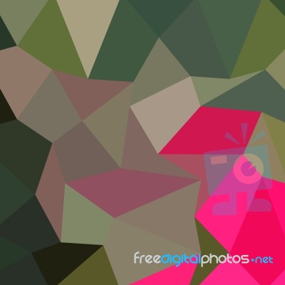 Cerise Red Green Abstract Low Polygon Background Stock Image