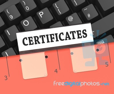 Certificates File Indicates Diploma File 3d Rendering Stock Image