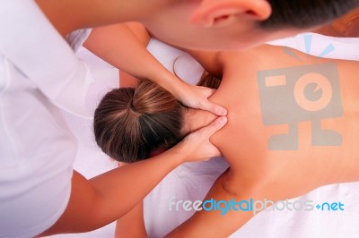 Cervical Mobilization Manual Therapy Cervical Spine Stock Photo