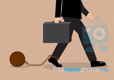 Chained Businessman Stock Image