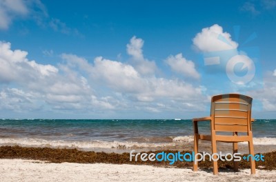 Chair At The Beach Stock Photo