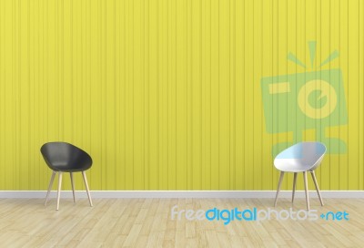 Chair In A Yellow Room Stock Image