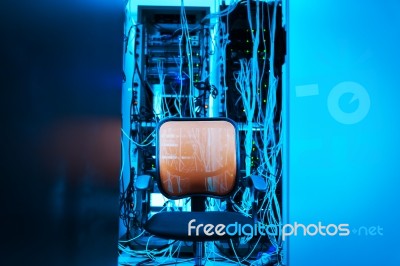 Chair In The Server Room  Stock Photo