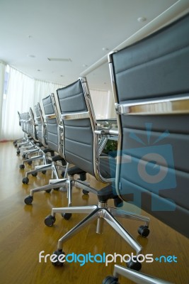 Chairs in conference room Stock Photo