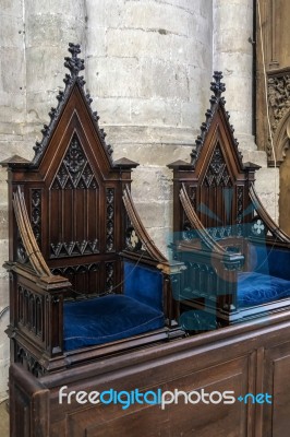 Chairs In Winchester Cathedral Stock Photo