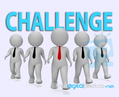 Challenge Businessmen Show Overcoming Difficulties 3d Rendering Stock Image