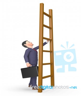 Challenge Ladder Indicates Hard Times And Advance 3d Rendering Stock Image